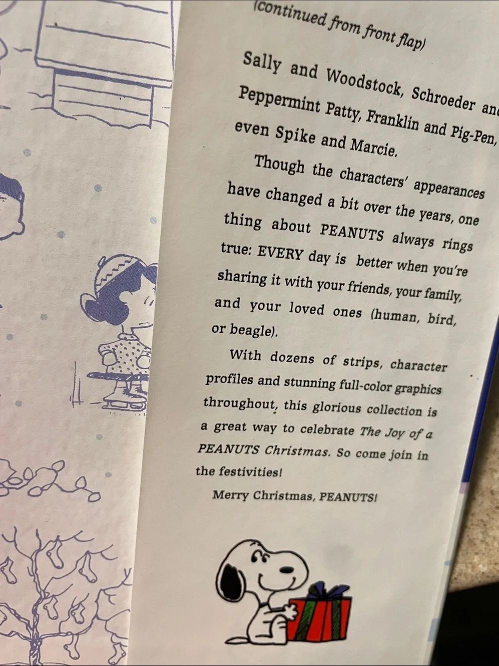 Vintage Hallmark The Joy of a Peanuts Christmas Blue Holiday Book